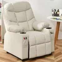 Upholstered Lounge Recliner Chair - Beige