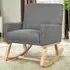 Upholstered Recliner Rocking Armchair - Grey