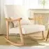 Upholstered Rocking Chair - Beige, Rubber Wood