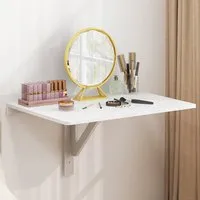 Wall Mounted Drop-Leaf Folding Desk - White
