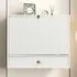 Wall Mounted Foldable Wooden Cabinet with Desk - White