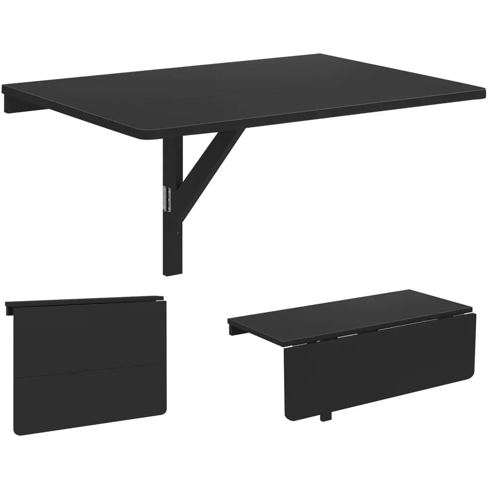 Wall Mounted Folding Computer Desk - Black