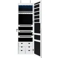 Wall Mounted Mirror Cabinet with Storage - White