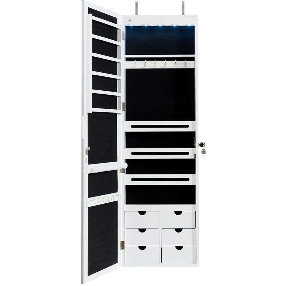 Wall Mounted Mirror Cabinet with Storage - White image