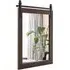 Walnut Solid Wood Frame Wall Mirror - Brown