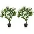 White Hydrangea Tree Artificial Plant in Pot 3.4ft 2 Pack - White