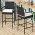 Wicker Bar Stool Set of 2 - Brown