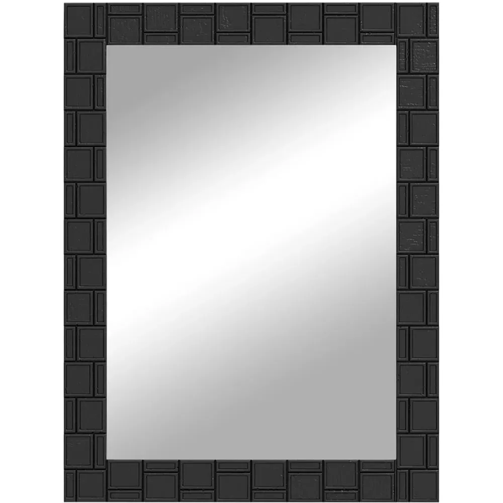 Wooden Framed Wall Mirror - Black image