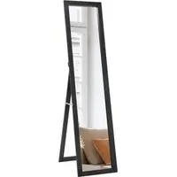 Wooden Full Length Mirror with Adjustable Angle - Black