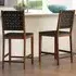 Woven Bar Stool Set of 2 - Brown, Acacia Wood