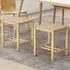 Woven Paper Dining Stool Set of 2 - Cream, Rubber Wood