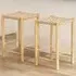 Woven Paper Dining Stool Set of 2 - Cream, Rubberwood