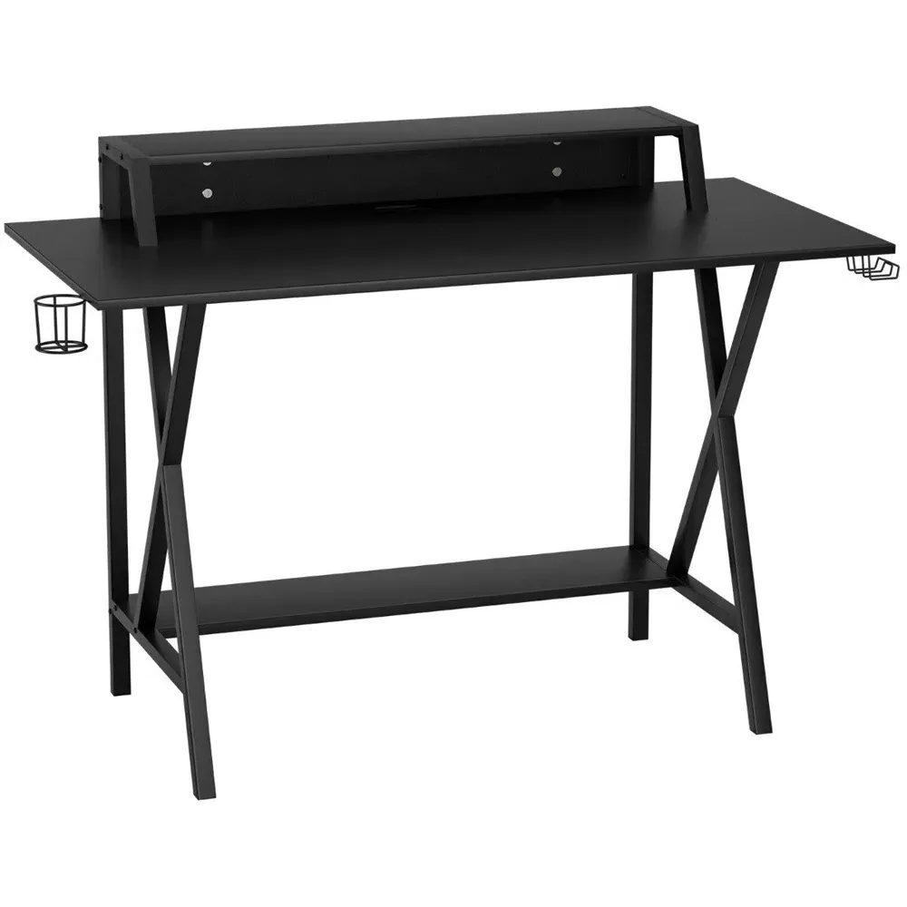 X Shaped Gaming Computer Desk - Black