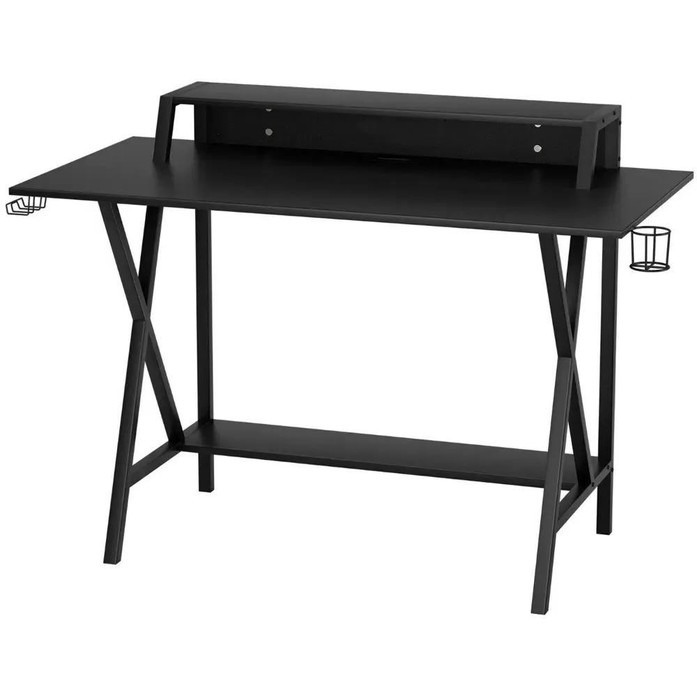 X Shaped Gaming Computer Desk - Black