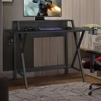 X Shaped Gaming Computer Desk - Black