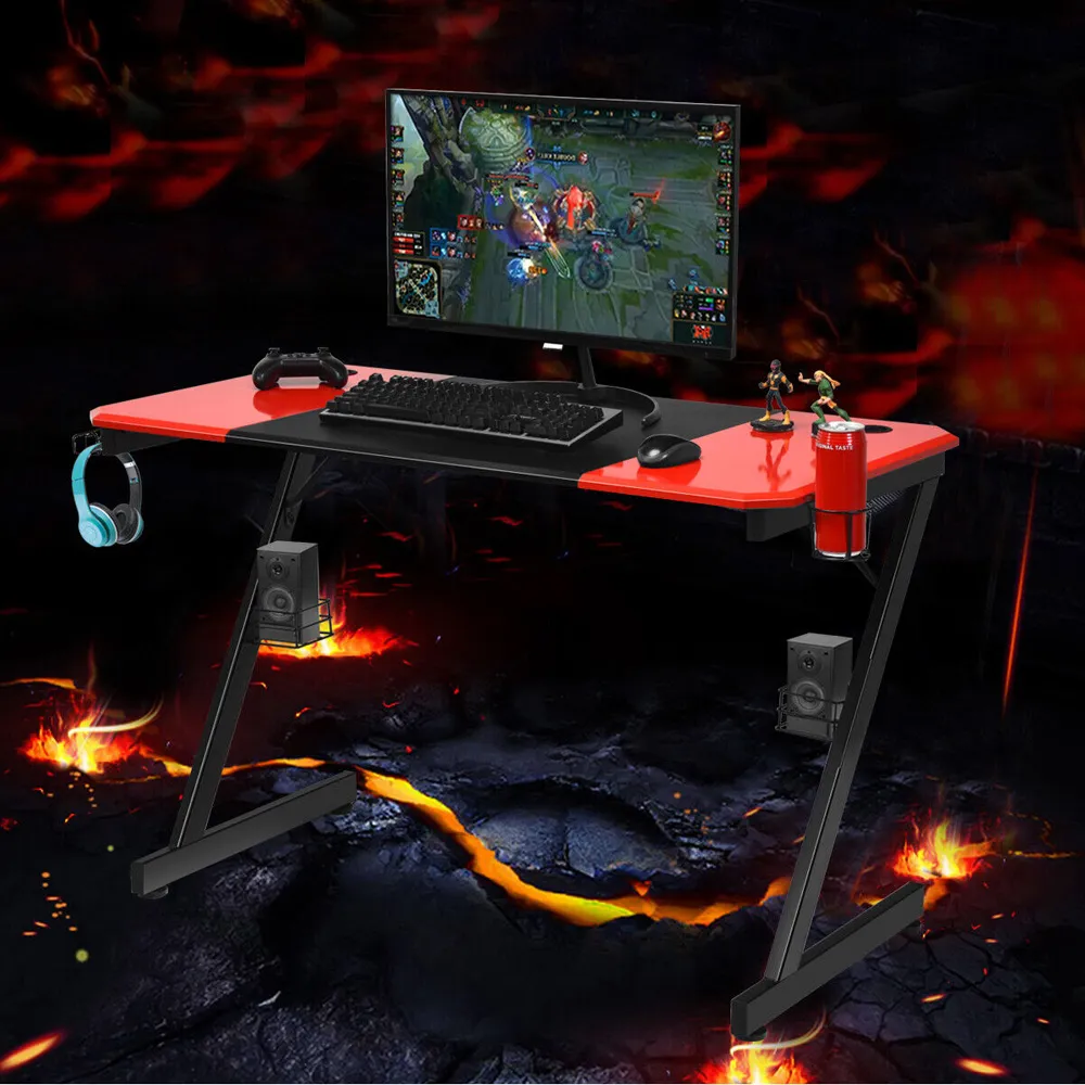 Z Shaped Gaming Desk with Carbon Fibre Surface - Multi