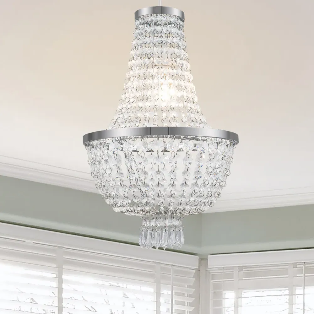 Adelle 2-Tier Easyfit Beaded Lamp Shade - Clear
