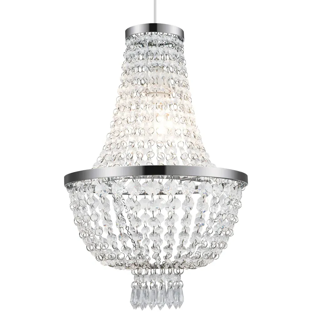 Adelle 2-Tier Easyfit Beaded Lamp Shade - Clear