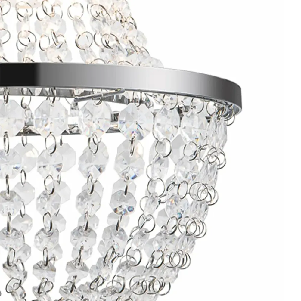 Adelle 2-Tier Easyfit Beaded Lamp Shade - Clear