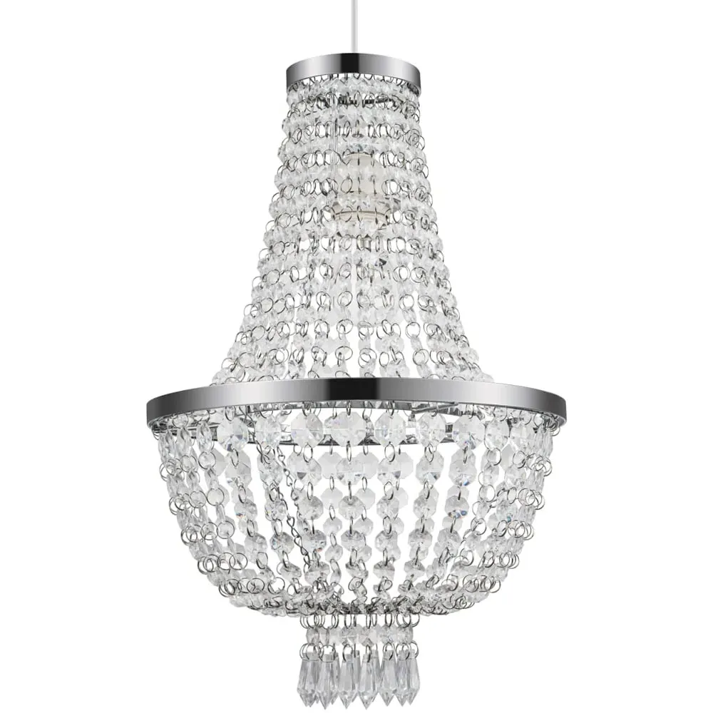 Adelle 2-Tier Easyfit Beaded Lamp Shade - Clear