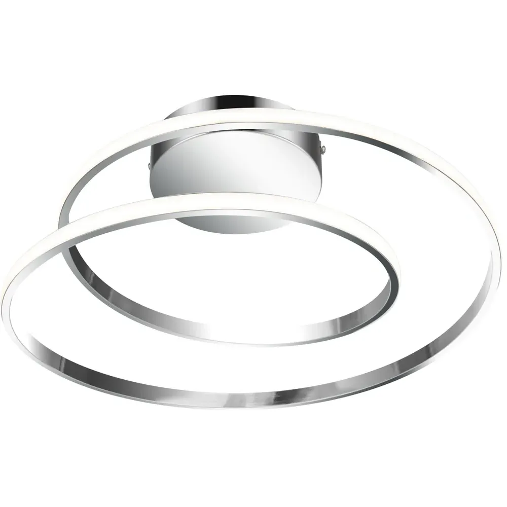Alston 2 Ring LED Flush Ceiling Light - Silver, Chrome