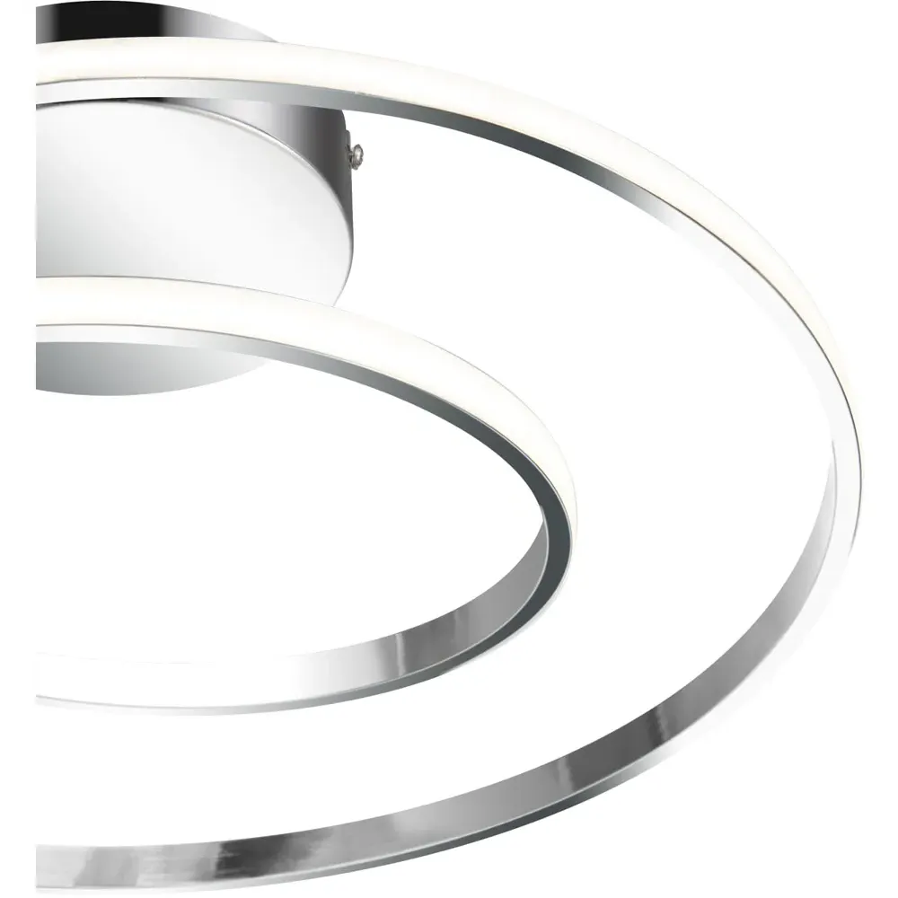 Alston 2 Ring LED Flush Ceiling Light - Silver, Chrome