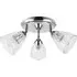 Athella 3 Light Bathroom Spotlight - Silver, Ribbed Glass