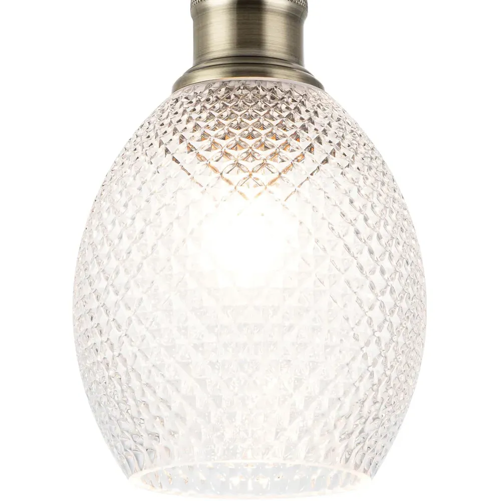 Auburn Faceted Glass Flush Ceiling Light - Black