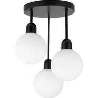 Broome 3 Light Ceiling Light - Black, Opal Glass