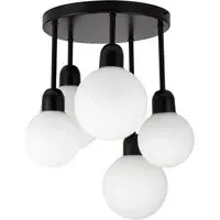 Broome 5 Light Ceiling Light - Black, Opal Glass