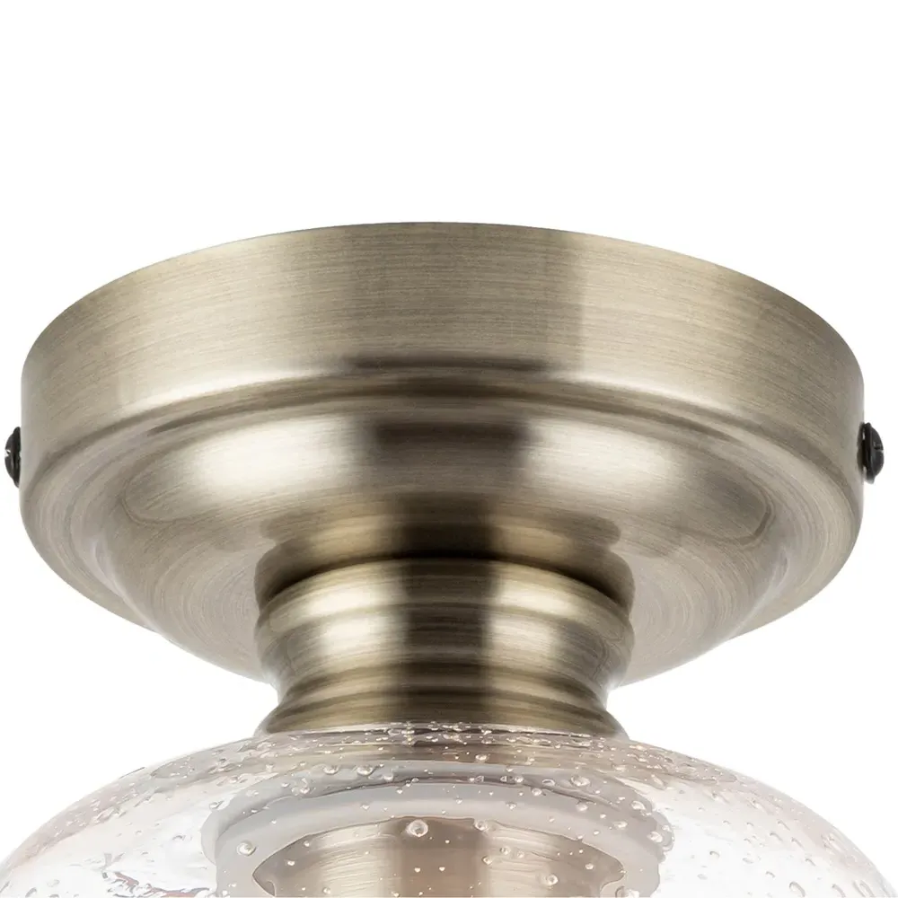 Buxton Bubble Glass Ceiling Light - Gold, Antique Brass