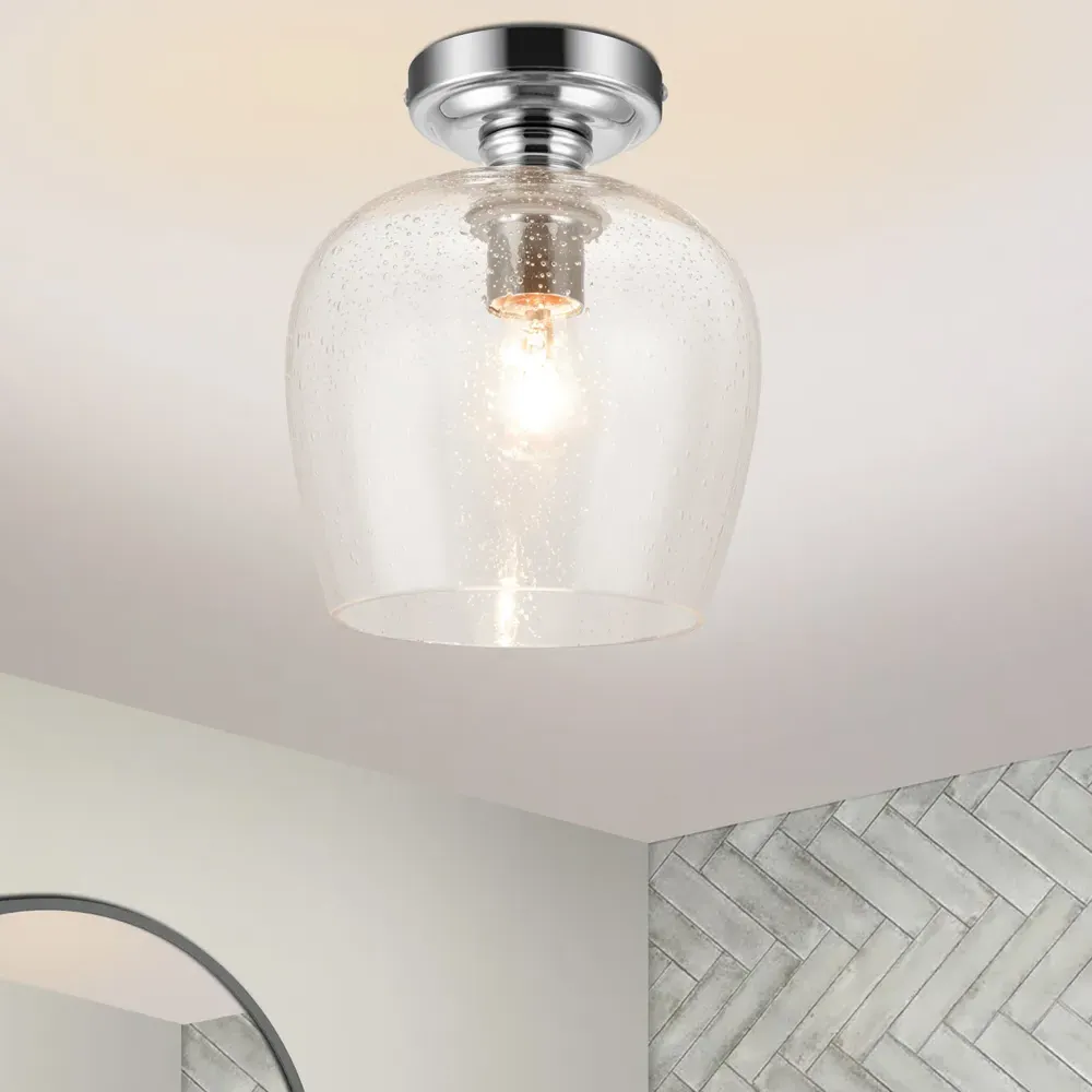 Buxton Bubble Glass Ceiling Light - Silver, Chrome