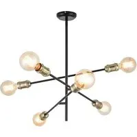 Charlton 6 Light Adjustable Arm Industrial Ceiling Light - Black