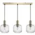 Clayton 3 Light Bar Pendant Light - Gold, Ribbed Glass