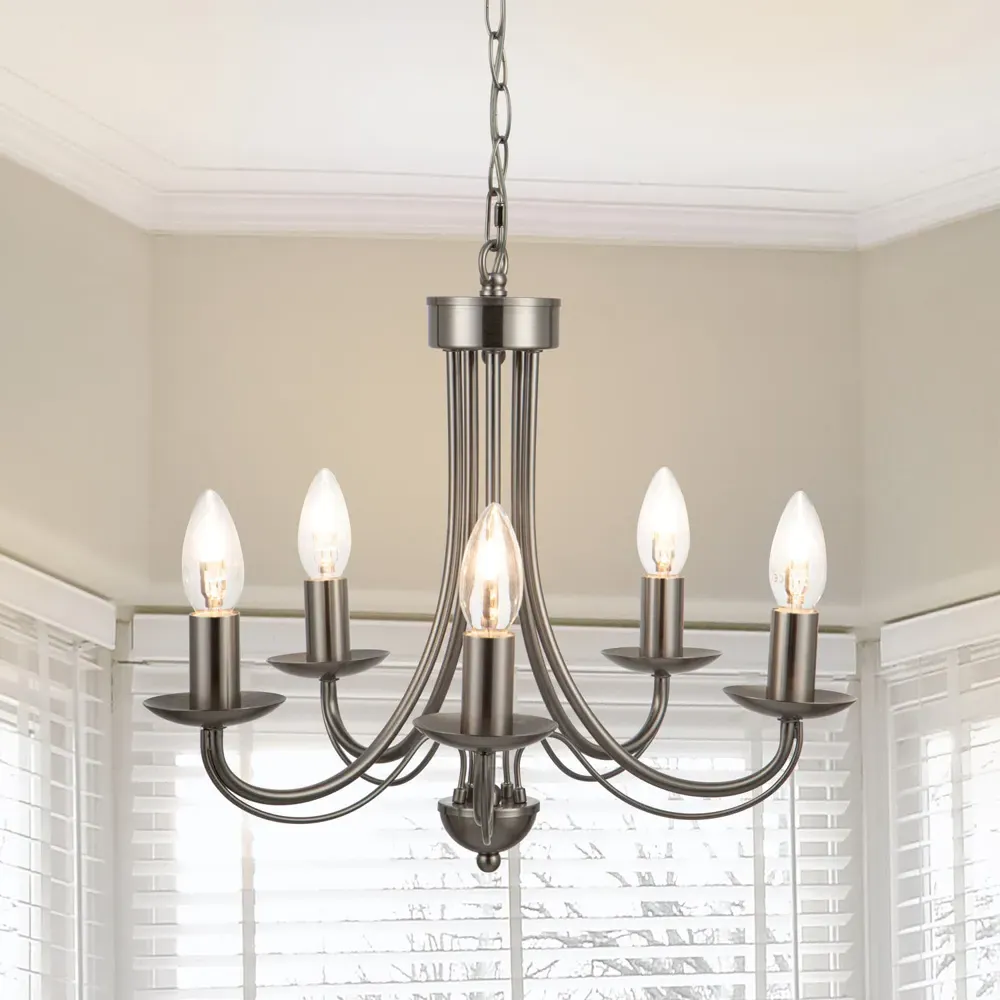 Elmore 5 Light Metal Pendant Light - Silver
