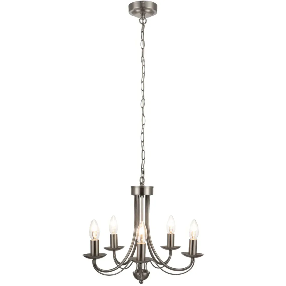 Elmore 5 Light Metal Pendant Light - Silver