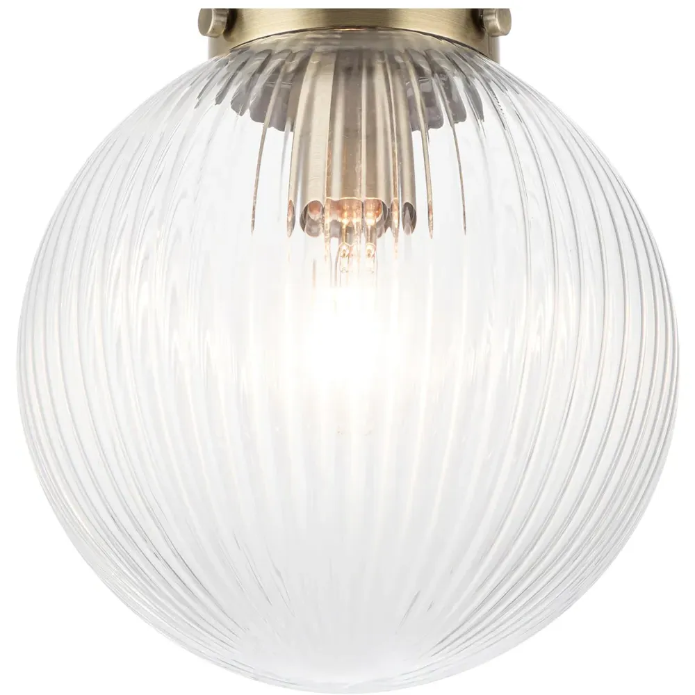 Finley Ribbed Glass Ceiling Light - Gold, Brushed Brass