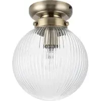 Finley Ribbed Glass Ceiling Light - Gold, Brushed Brass