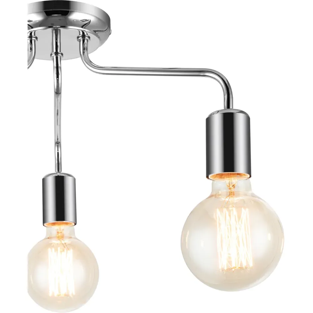 Fraser 3 Light Flush Ceiling Light - Chrome