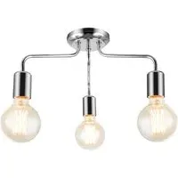 Fraser 3 Light Flush Ceiling Light - Chrome