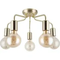 Fraser 5 Light Flush Ceiling Light - Brushed Brass