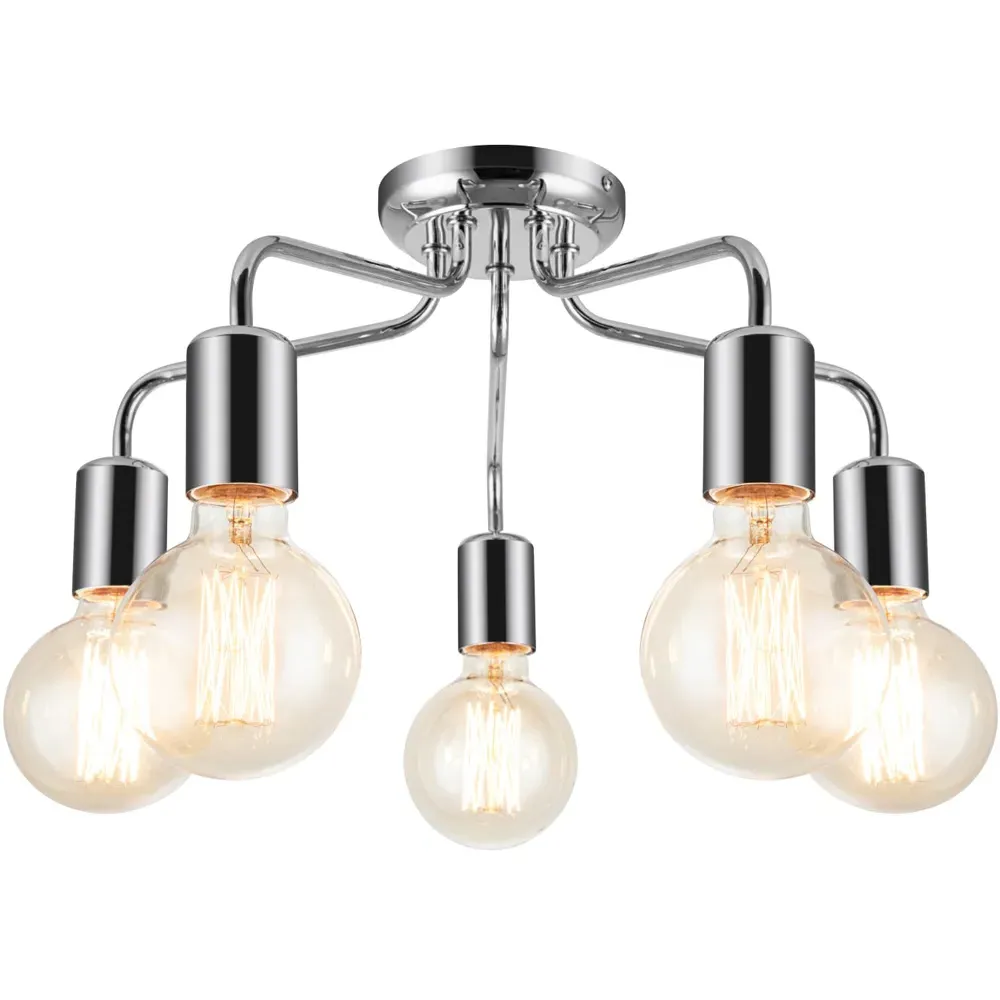 Fraser 5 Light Flush Ceiling Light - Chrome