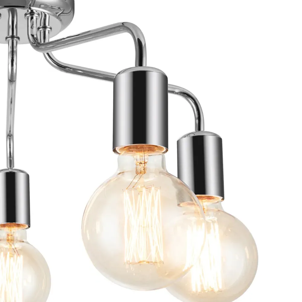 Fraser 5 Light Flush Ceiling Light - Chrome