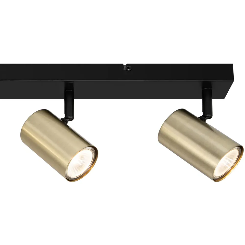 Grafton 4 Light Spotlight - Brushed Brass, Matt Black