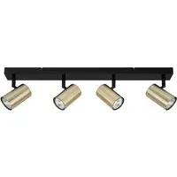 Grafton 4 Light Spotlight - Brushed Brass, Matt Black