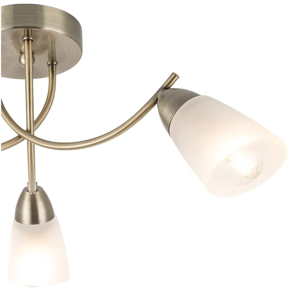 Hallie 3 Light Ceiling Light - Gold, Glass