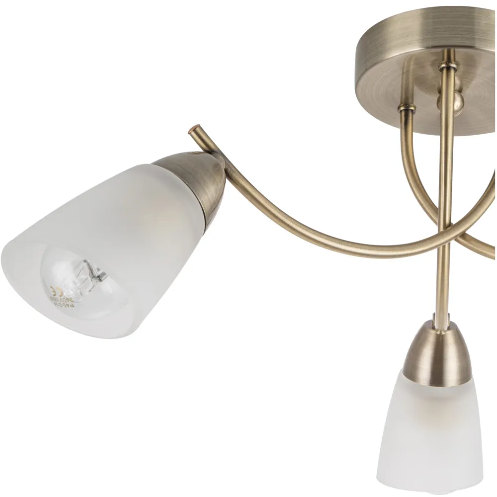 Hallie 3 Light Ceiling Light - Gold, Glass