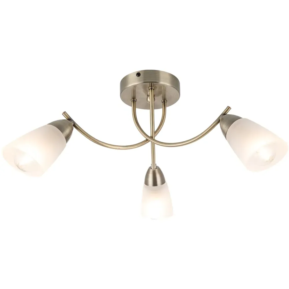 Hallie 3 Light Ceiling Light - Gold, Glass image