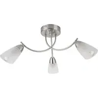 Hallie 3 Light Ceiling Light - Silver, Glass