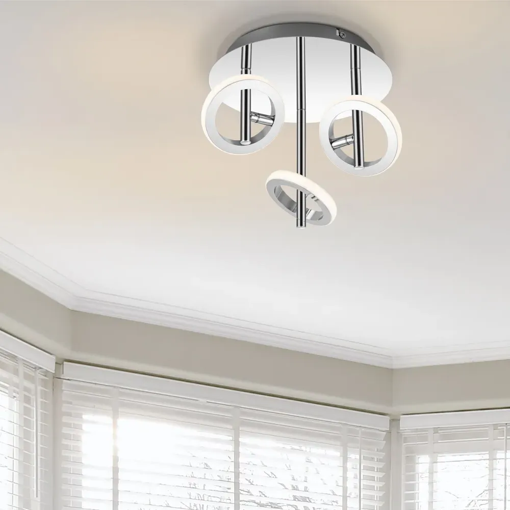 Holdon 3 Ring Drop Rod LED Ceiling Spotlight - Chrome